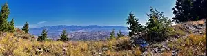 Wasatch Front Rocky Mountain landscapes from Oquirrh range looking at Utah Lake during fall