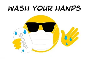 Infectious Prints: wash your hands emoji washing hands with soap wearing sunglasses