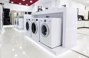 Housework Prints: Washing machines, refrigerators and other home related appliance or equipment in the retail store