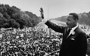 WASHINGTON DC, USA - 28 August 1963 - Martin Luther King Jnr addresses a crowd from the steps of the Lincoln Memorial
