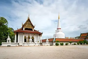 Wat Phra Mahathat Woramahawihan with nice sky at Nakhon Si Thammarat in Thailand