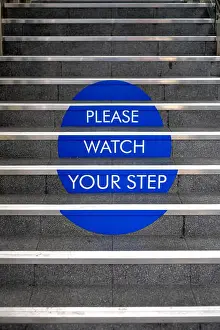 Nottingham Prints: Please Watch Your Step Health And Safety Stairs