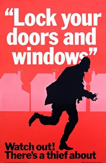 Home Office Prints: Watch Out there's a Thief About Original Crime Prevention Poster 1968 Central Office of Information 1960s FOR
