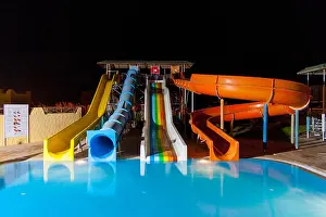 Slides Prints: water park slides at night