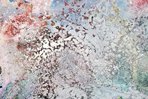 Watercolor hand painted background with bright stains and brush