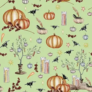 Infinite Prints: Watercolor helloween Seamless pattern