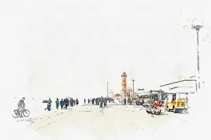 Embankment Prints: A watercolor sketch or illustration