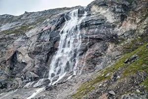 Polar Regions Prints: Waterfall near the Eqi glacier, Ilulissat, Western Greenland, Denmark, Polar Regions