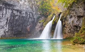 Images Dated 23rd October 2012: Waterfall at Plitvice Lakes National Park, Croatia, UNESCO