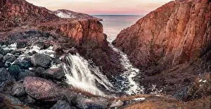 Murmansk Prints: Waterfall in Teriberka in autumn