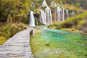 Images Dated 23rd October 2012: Waterfalls in Plitvice Lakes National Park, Croatia, UNESCO