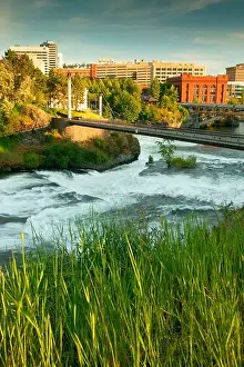 Inland Prints: The waterfalls along the Spokane River and Riverfront Park downtown Spokane Washington