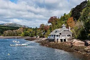 Maine Prints: Waterfront home at Seal Harbor, Mount Desert Island, Maine, USA