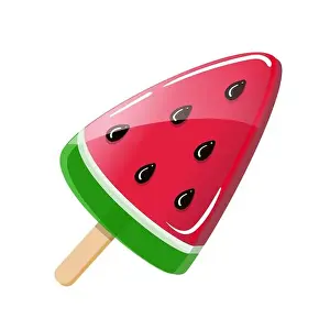 Lolly Prints: watermelon candy lollipop isolated on white background