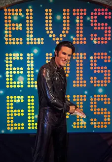 Vegas Prints: A waxwork of Elvis Presley at The Madame Tussauds museum in Las Vegas