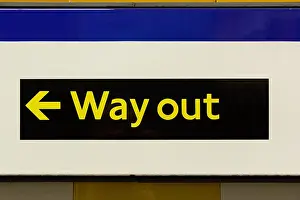 Word Prints: Way out sign in London underground station