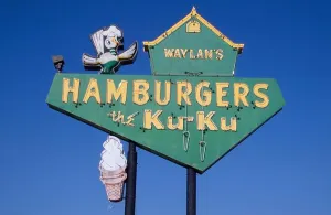 Miami Prints: Waylans Hamburgers the Ku Ku sign on Route 66 in Miami Oklahoma