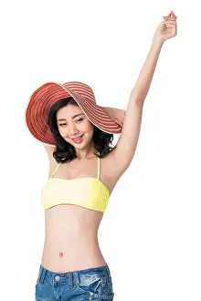Weekend Activities Prints: Wearing a sun hat bikini-clad beauties
