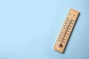 Thermometer Prints: Weather thermometer on color background