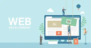 Developer Prints: Web development concept vector banner illustration