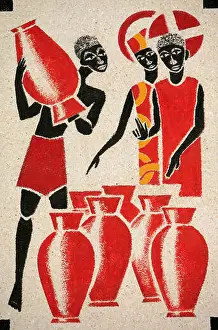 Senegal Prints: The Wedding feast at Cana The Keur Moussa abbey church fresco was designed and painted in 1963 by Dom Georges Saget