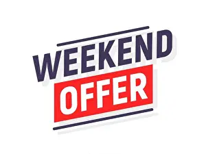 Saturday Prints: Weekend offer sale background banner promo. Special new promotion weekend sale