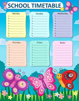 Gladder Prints: Weekly school timetable concept 4