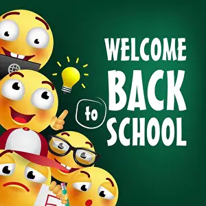 Smiley Prints: Welcome back to school lettering with smileys