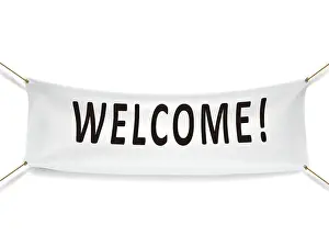 Shop Sign Prints: welcome white banner isolated over white background