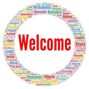 Tags Prints: Welcome word cloud in different languages