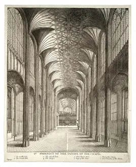 Windsor Prints: Wenceslas Hollar - Windsor. St George's Chapel. Nave (State 2)
