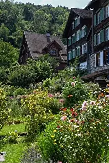 Hearth Prints: Werdenberg, Switzerland - 14 July 2024: view at the village of Werdenberg on Switzerland