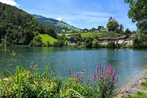 Guest Prints: Werdenberg, Switzerland - 14 July 2024: view at the village of Werdenberg on Switzerland