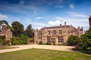 Somerset Prints: The west front at Brympton d'Evercy House nr Yeovil, Somerset, England, UK