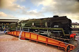 Turntable Prints: West Country Class Steam Locomotive 34046 ‘Braunton