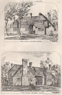 1874 Prints: West & east lodges, Rousdon, Devon; George & Vaughan Architects, print 1874