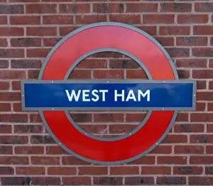 London Underground Prints: West Ham underground station sign