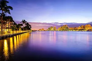 Canal River Prints: West Palm Beach, Florida cityscape on the Intracoastal Waterway