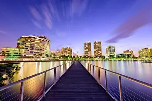 West Palm Beach, Florida, USA downtown skyline on the intracoastal waterway