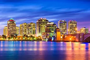 West Palm Beach, Florida, USA skyline on the Intracoastal Waterway