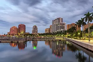 West Palm Beach, Florida, USA skyline on the Intracoastal Waterway