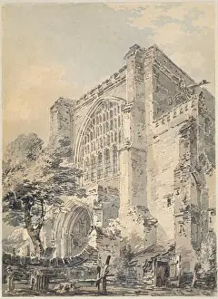 Topographical Prints: West Front Of St Albans's Abbey, 1775-1851. J M W Turner