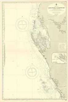 Years Prints: Western Australia Gascoyne Shark Bay ADMIRALTY sea chart 1879 (1954) old map