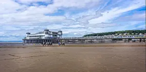 Somerset Prints: Weston Super Mare beach and Grand Pier taken in Weston Super Mare