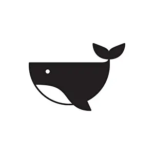 Dorsal Prints: whale geometric simple logo design vector
