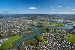Lagoons Prints: Whau River, Avondale, Auckland, North Island, New Zealand - aerial