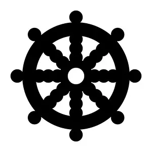 Widespread Prints: Wheel of Dharma, Dharmachakra symbol