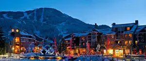 Rises Prints: Whistler Mountain rises behind the Olympic rings