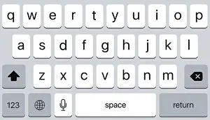 Cell Phone Prints: White Keyboard for Smartphone. Isolated Light Keypad With English Qwerty Alphabet
