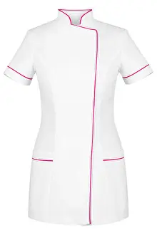 Dress Clothes Prints: Front of white lady medical uniform isolated on white background